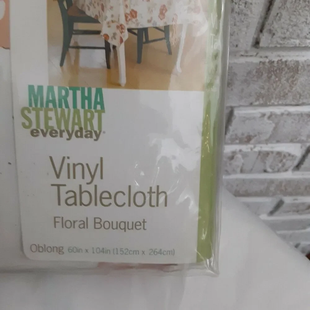 Vintage New Martha Stewart Floral Bouquet Oblong 60x104 Tablecloth